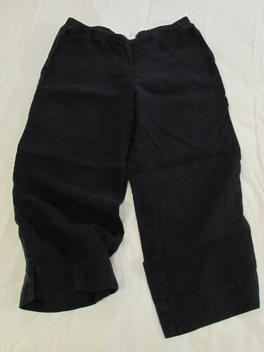 J Jill Love Linen Black Crops Pockets Small Petite